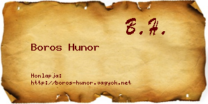 Boros Hunor névjegykártya